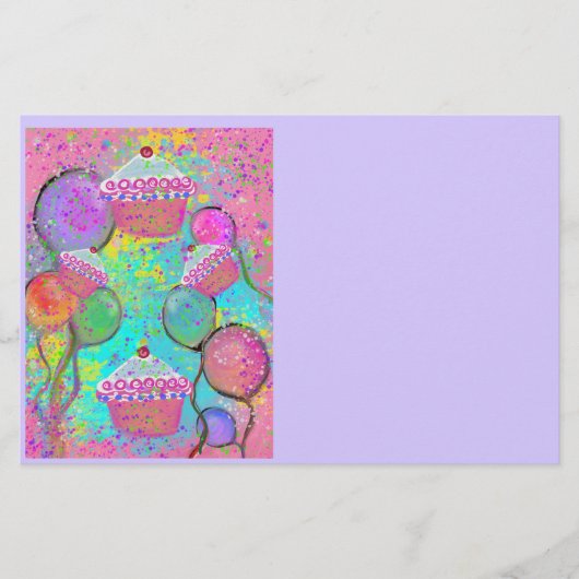 VERJAARDAGSFEEST KUNST BRIEFPAPIER (Voorkant)