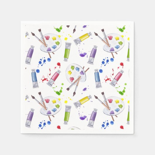 Verjaardagsfeest kunstnijverheid schilderen servet (Voorkant)