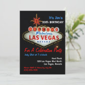 Verjaardagsfeest Las Vegas Feestuitnodigingen Kaart (Staand voorkant)