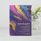 Verjaardagsfeest-Laten we Party-Abstract Flow Art- Kaart (Staand voorkant)