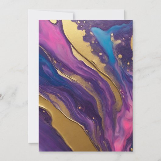 Verjaardagsfeest-Laten we Party-Abstract Flow Art- Kaart (Achterkant)