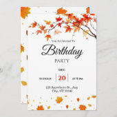 Verjaardagsfeest lente bloemen uitnodiging (Voorkant / Achterkant)