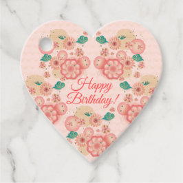 Verjaardagsfeest - Lente Perzikbloesem Tuin 2025 Bedankjes Labels