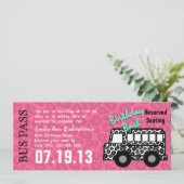 Verjaardagsfeest Leopard Spots Bus Pass Kaart (Staand voorkant)