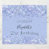 Verjaardagsfeest lichtblauwe naam sparkling wijnetiket (Enkel label)