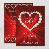 Verjaardagsfeest Love Heart Diamond Kaart (Voorkant / Achterkant)