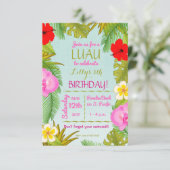 Verjaardagsfeest Luau Kaart (Staand voorkant)
