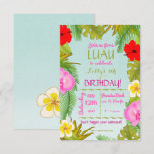 Verjaardagsfeest Luau Kaart (Voorkant / Achterkant)