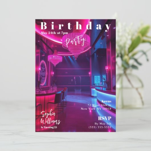 Verjaardagsfeest Magazine Hoesje Kaart (Staand voorkant)