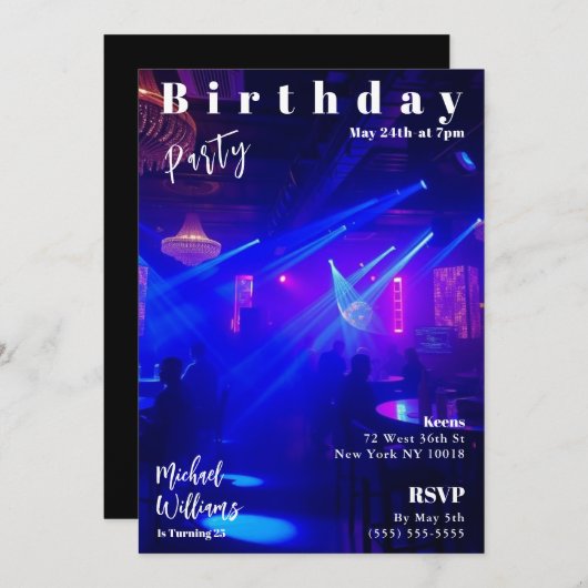 Verjaardagsfeest Magazine Hoesje Kaart (Voorkant / Achterkant)