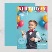 Verjaardagsfeest Magazine Hoesje Uitnodiging (Voorkant / Achterkant)