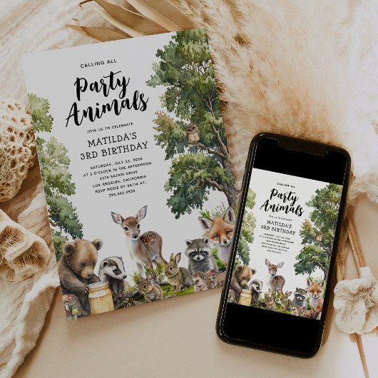 Verjaardagsfeest Magische Bosdieren Kaart