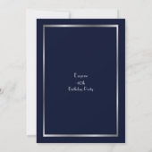 Verjaardagsfeest man, zilveren Gatsby stijl, marin Kaart (Achterkant)