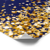 Verjaardagsfeest marine blauw goud welkom poster (Hoek)