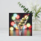 Verjaardagsfeest Martini Glass Kaart (Staand voorkant)