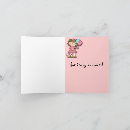 Verjaardagsfeest Meisje Dank je kaarten (Binnen)