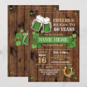 Verjaardagsfeest met bier St. Patrick's Day Kaart (Voorkant / Achterkant)