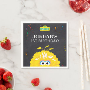 Verjaardagsfeest met Big Bird en krijtbordconfetti Servet