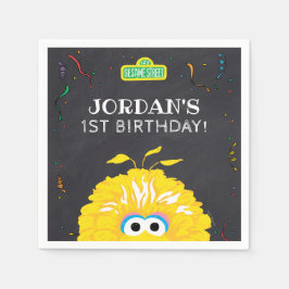 Verjaardagsfeest met Big Bird en krijtbordconfetti Servet