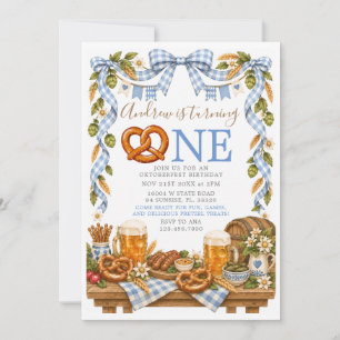 Verjaardagsfeest met Blauwe Pretzel Oktoberfest Ee Kaart