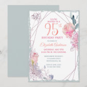 Verjaardagsfeest met bloemenschildering in waterve kaart (Voorkant / Achterkant)