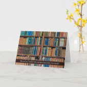 Verjaardagsfeest met boekenkast kaart (Gele Bloem)