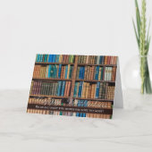Verjaardagsfeest met boekenkast kaart (Voorkant)