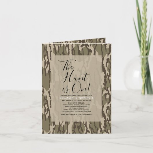 Verjaardagsfeest met camouflageprint voor de bodem (Voorkant)