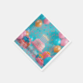 Verjaardagsfeest met Candlelit taart Servet (Hoek)