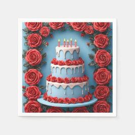 Verjaardagsfeest met Candlelit taart Servet