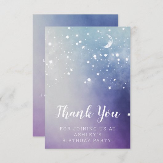 Verjaardagsfeest met dank aan Card Bedankkaart (Voorkant / Achterkant)