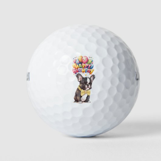 Verjaardagsfeest met de Franse Bulldog Golfballen (Voorkant)