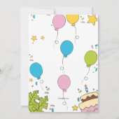 Verjaardagsfeest met dinosaurusfoto's kaart (Achterkant)