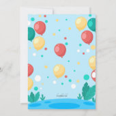 Verjaardagsfeest met dinosaurusfoto's kaart (Achterkant)