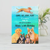 Verjaardagsfeest MET DOGGY VRIENDEN Kaart (Staand voorkant)