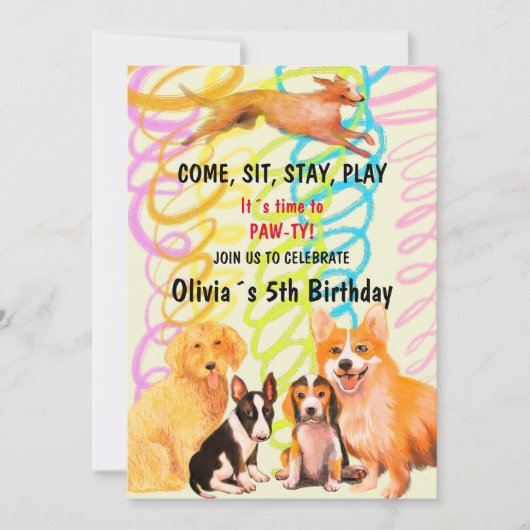 Verjaardagsfeest MET DOGGY VRIENDEN Kaart (Voorkant)