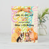 Verjaardagsfeest MET DOGGY VRIENDEN Kaart (Staand voorkant)