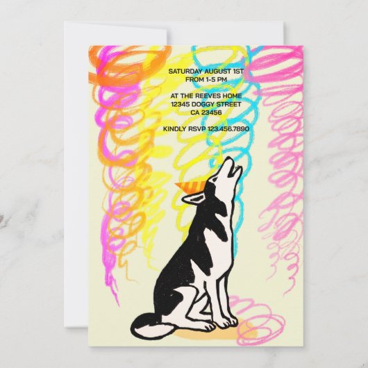 Verjaardagsfeest MET DOGGY VRIENDEN Kaart (Achterkant)