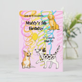 Verjaardagsfeest MET DOGGY VRIENDEN uitnodiging (Staand voorkant)