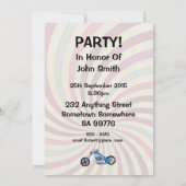 Verjaardagsfeest met een meisje op een motor kaart (Achterkant)