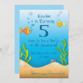 verjaardagsfeest met een schattige aquarium kaart (Voorkant / Achterkant)