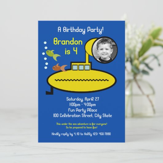 Verjaardagsfeest met foto kaart (Staand voorkant)