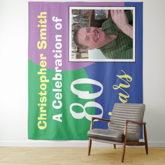 Verjaardagsfeest met foto ter gelegenheid van 80st wandkleed (In situ)