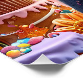 Verjaardagsfeest met gelukkige hond perfect poster (Hoek)