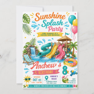 Verjaardagsfeest met gepersonaliseerde waterglijba kaart