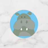 verjaardagsfeest met hippo confetti (Kleine voorkant)