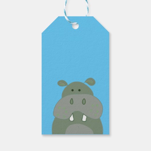 verjaardagsfeest met hippo zoo - thema cadeaulabel (Achterkant)