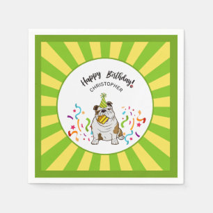 Verjaardagsfeest met je Bulldog vriendje partij Servet