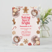 Verjaardagsfeest met Kerstkoek Backgeest Kaart (Staand voorkant)