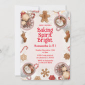 Verjaardagsfeest met Kerstkoek Backgeest Kaart (Voorkant)
